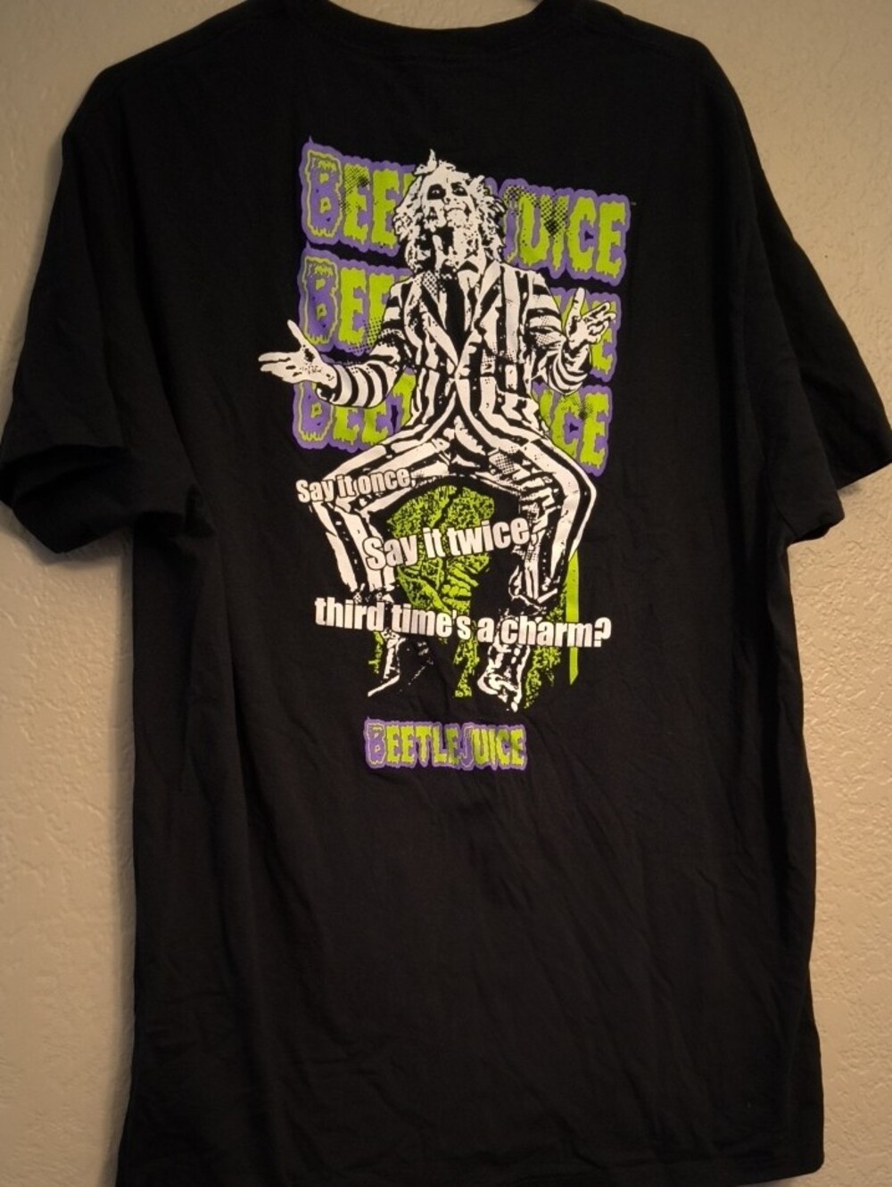 Beetlejuice Men's XL Graphic Black Short-Sleeve T-Shirt 100% Cotton